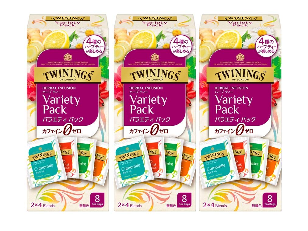 Twinings Herbal Tea Variety Pack, 8 Tea Bags X 3 Tea Bags, Decaffeinated