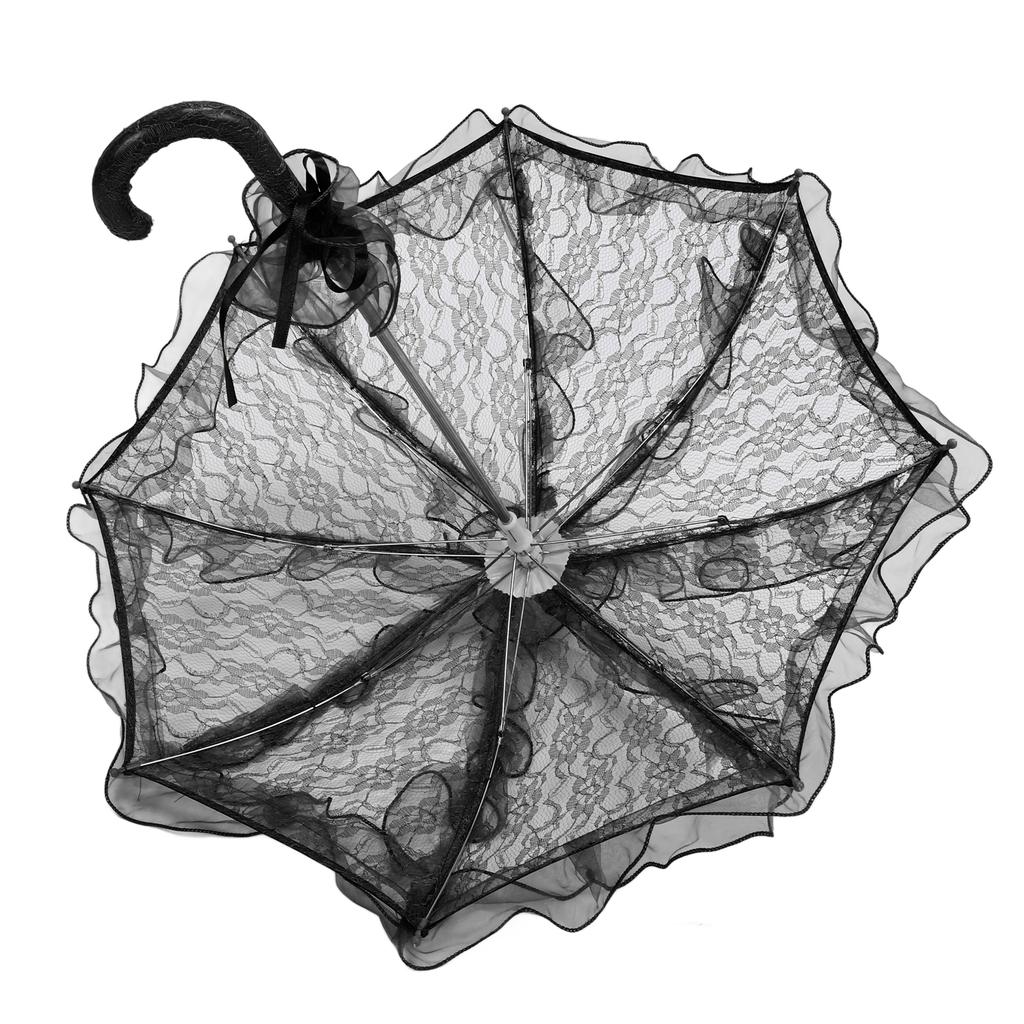 Lace Parasol Umbrella Hand Made Wedding Bridal Lace Umbrella Elegant Decorative Lace Umbrella Photography Prop for Party