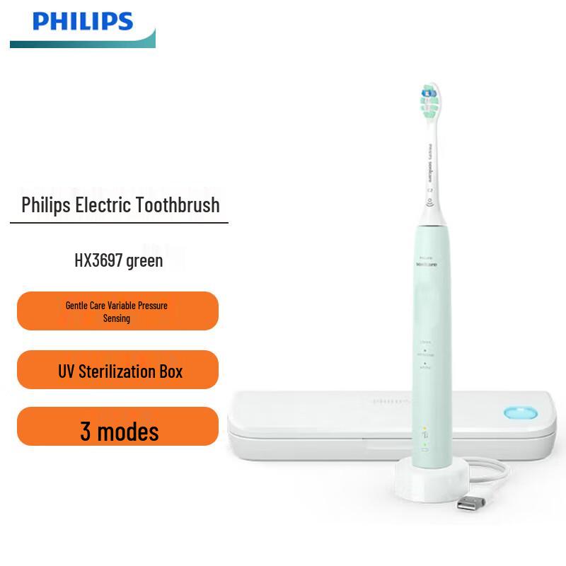 

Philips HX3697 Sonic Electric Toothbrush with UV Sanitizing Case