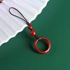 Natural Strawberry Crystal Ring Ring Mobile Phone Ring Hanging, Natural Agate Running Ring U Disk Hanging Ornament