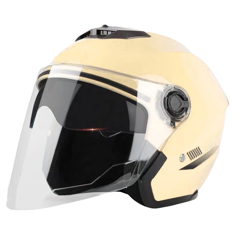 Open Face Motorcycle Helmet All Year Use Motorcycle Open Face Helmet with Sun Visor Comfortable Half Helmet for Adult Men Women