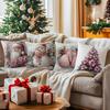 Pink Christmas Cushion Pillowcase Printed Polyester 45X45Cm Throw Pillowcover Decorative Sofa Cushion Pillowslip Home Decor
