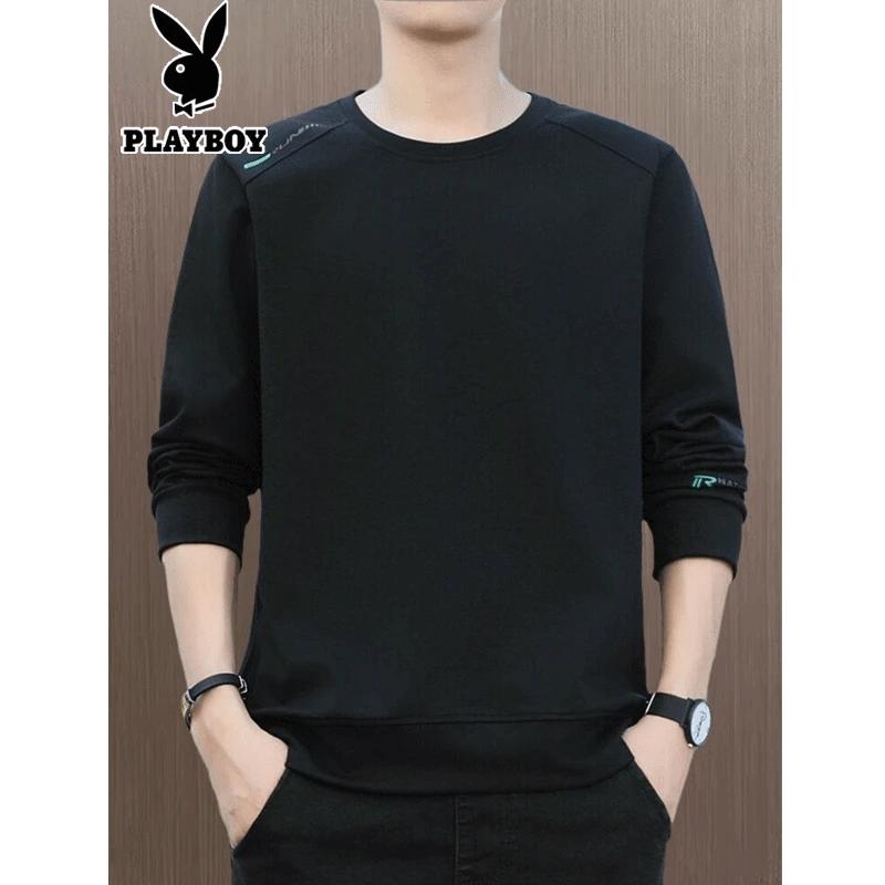 Playboy Men's Minimalist Crew Neck Long Sleeve Sweatshirt