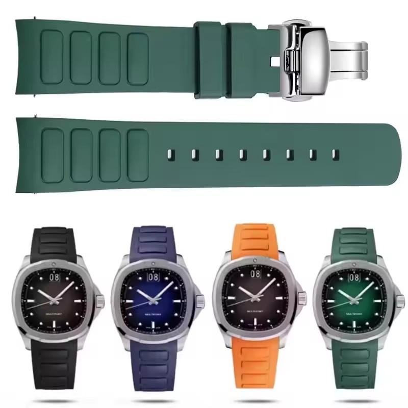 For Mido Multifort TV M049.526 Waterproof Rubber Watch Strap 22mm M049 Curved Interface Silicone Watch Accessories Band