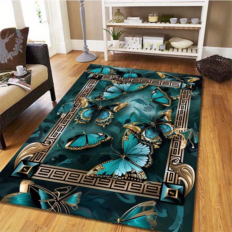 Schmetterlings Teppich Samt Flanell Bedruckte Bodenmatte Elegantes Design Dekorteppich Eingangsbereich Heimdekoration
