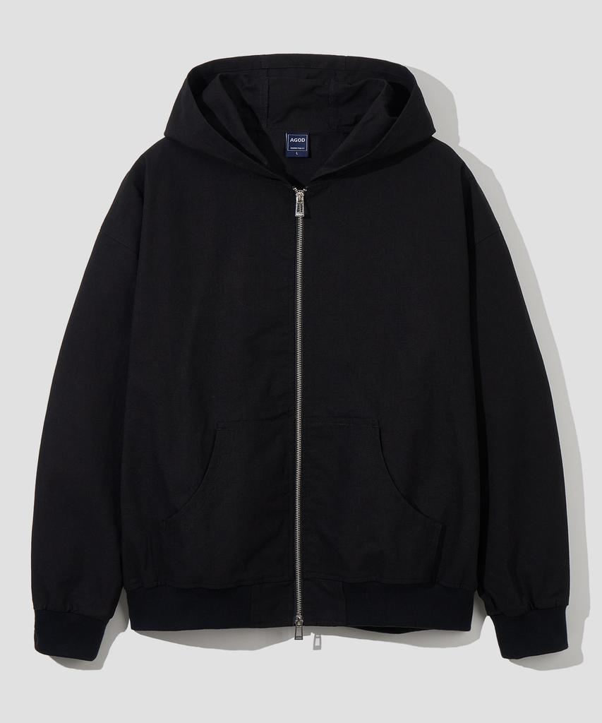 Agod Bio Washed Ripstop Hooded Jacket [Black]