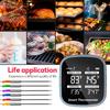 Kabelloses Fleischthermometer, LCD, digitales Grillthermometer mit Alarm, 6 Sonden, magnetisch, 164 Fuß BT