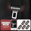 BHBD3 Car Seat Belt Buckle Cover Leather Protector Anti-collision Case For Skoda VRS Octavia 1 2 3 Rapid Kodiaq Karoq Fabia Kamiq