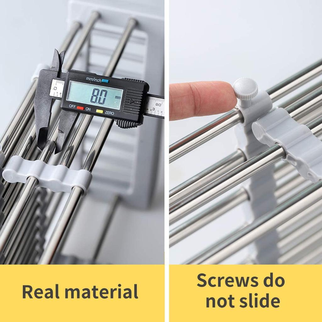 Kitchen Dish Drying Rack,over Sink Telescopic Stainless Steel Dish Rack/drainer,adjustable Vegetable Fruit Drain Basket For Sink