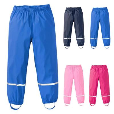 Boys Girls Reflective Waterproof Rain Pants Lightweight Rainwear Children Kids