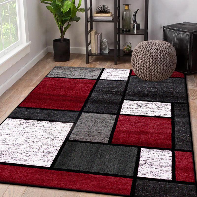 Nordic Geometric Living Room Carpet Abstract Home Decoration Large Area Antiskid Rugs Lounge Bedroom Fluffy Plush Floor Mat Soft