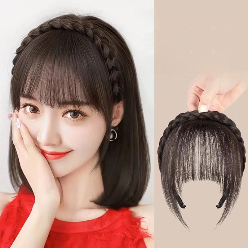 Wig Headband Air Bangs Natural Invisible Straight Bangs Seamless Natural Forehead Fake Bangs Hairstyle Tools