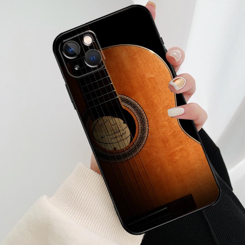 Klassische Holzgitarre Handyhülle Für iPhone 17 Pro Max 14 13 12 11 15 16 Pro Max mini 16 15 Plus 16e 17 Air Cover