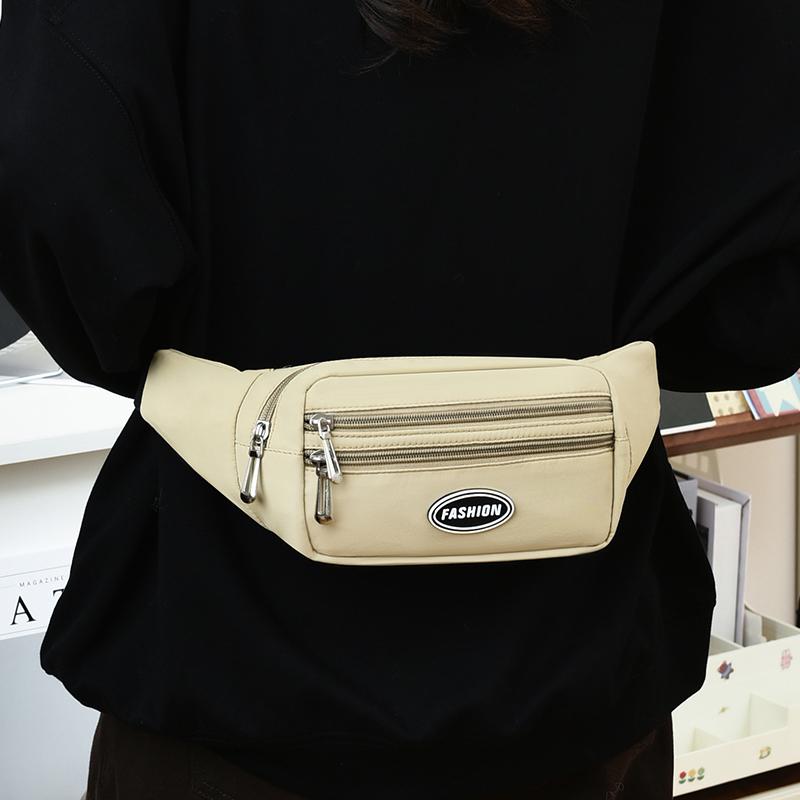 Unisex Breast Package Waterproof Outdoor Sports Bag Canvas Pouch Korean-style Waist Bag Fanny Pouch Crossbody Male Banana Bag