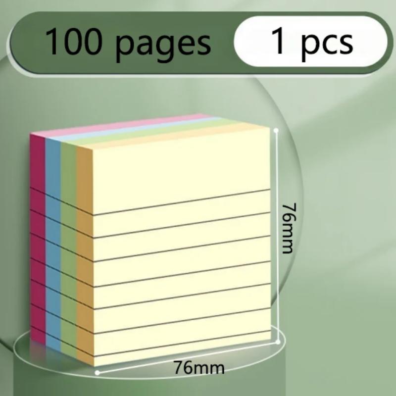 100/200 Pages of Horizontal Line Sticky Notes Paper Notebooks Large Student Office Sticky Notes Notebook Notes Article Summary