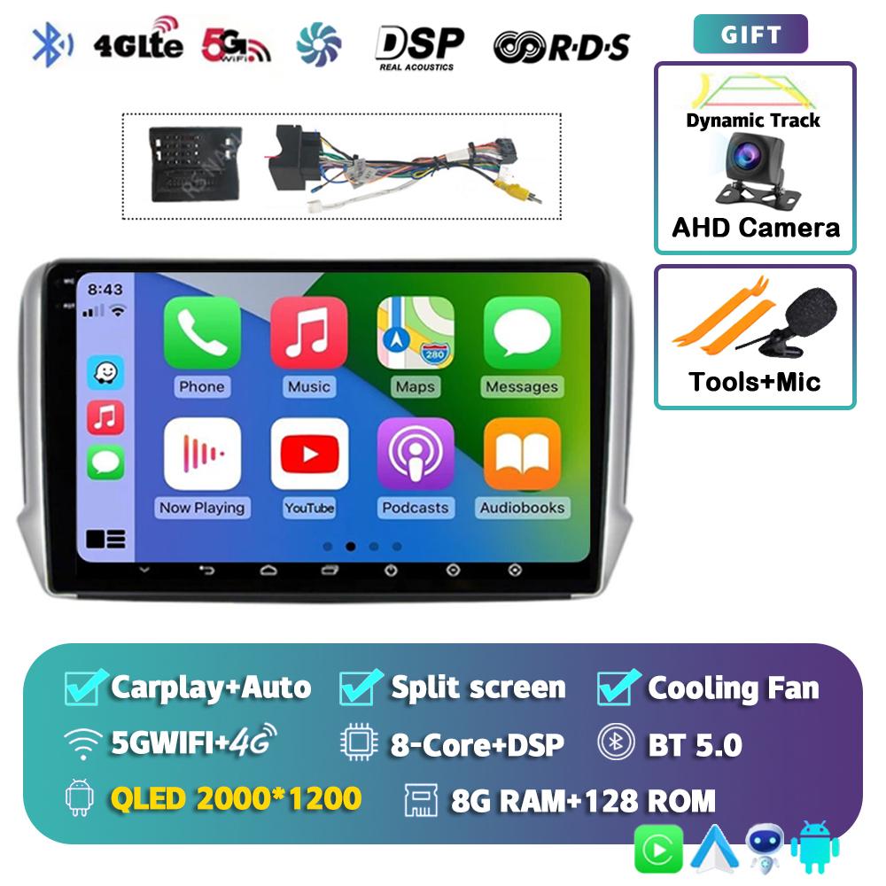 Android 14 Navigation Multimedia Player For Peugeot 2008 208 Series 2012 2013 2014 - 2018 Carplay Auto Stereo BT video Car radio