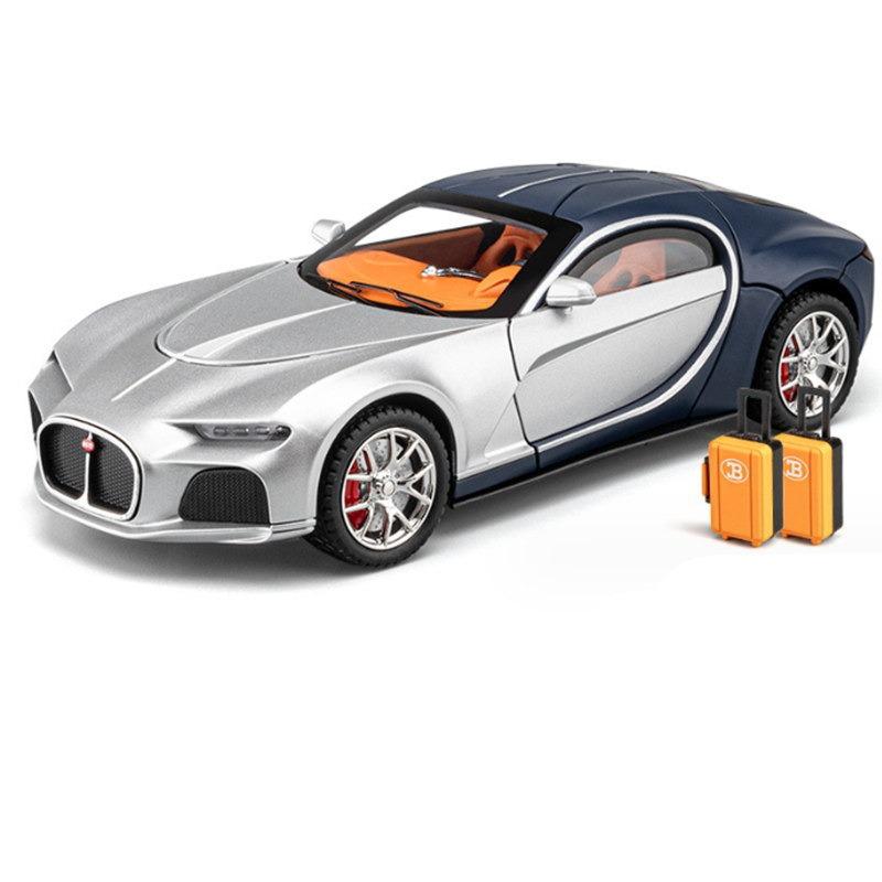 

1/24 масштаб Bugatti Atlantic сплав спортивная модель автомобиля литые металлические игрушечные гоночные машины имитация звука свет коллекционные детские подарки синий/серый