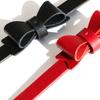 MAISON DE MIU Unifarbener Mini-Kragen mit Schleife - Rot/Schwarz