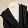 [Including Cashmere and Wool Coat] Autumn and Winter New Hooded Lace Up Lazy Style Warm Women's Long Coat
