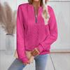 2024 Autumn/Winter European & American Casual Zipper Neckline Long Sleeve Women's Sweatshirt
