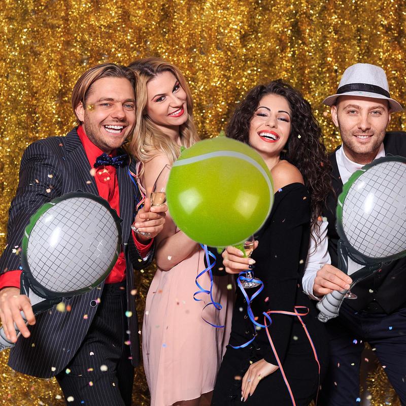 Aufblasbare Tennisbälle aus Aluminiumfolie – Partydekorationen, Geburtstagsdekorationen, Babyparty- und Geburtstagszubehör