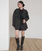 OPENING SUNSHINE Classic Flap Belted Short Trench Jacket Charcoal