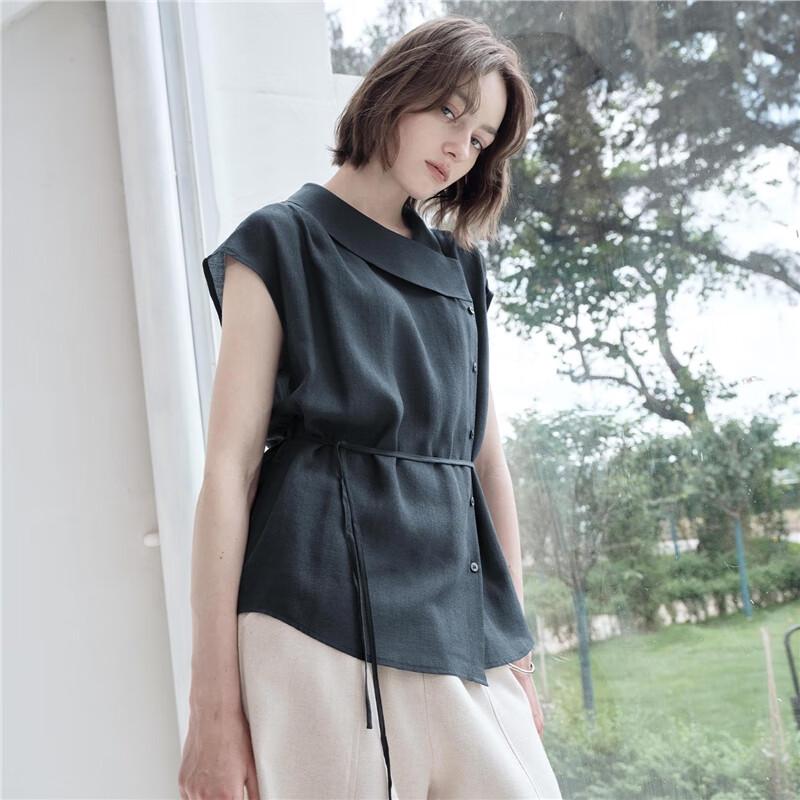 Giordano Women's Designer Short Sleeve Tie-Front Shirt