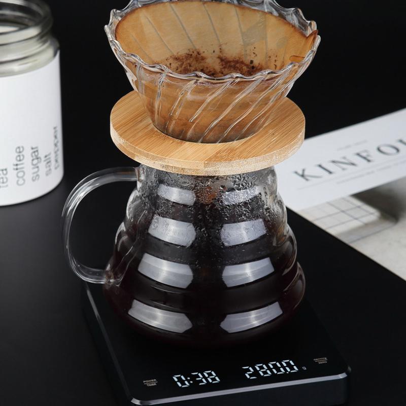 Usb Digital Coffee Scale Rechargeable Led Screen 0.1G High Accuracy Kitchen Espresso Brewing Measuring Timer Scale Home Cafe Use