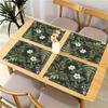 4 Pcs Placemat Table Mat Farmhouse Wind Non-slip Linen Placemats Floral Print Family Party Decoration Machine Washable