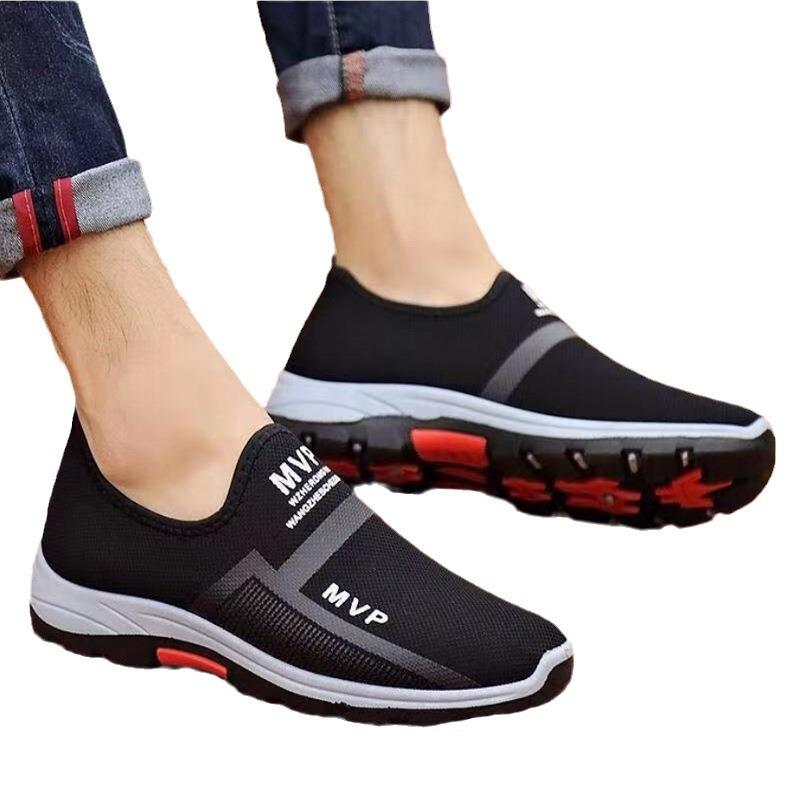Net shoes men's middle-aged and old walking shoes Net shoes summer dad shoes breathable and lightweight elderly shoes soft-soled non-slip sneakers