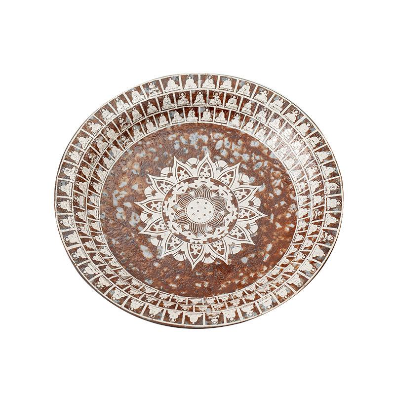 Retro Alter Fels Schlamm Topflagerhalter Handgefertigt Vergoldetes Silber Buddha Trockenbrühtisch Teetablett Grüntee Teezeremonie Zubehör Handwerk