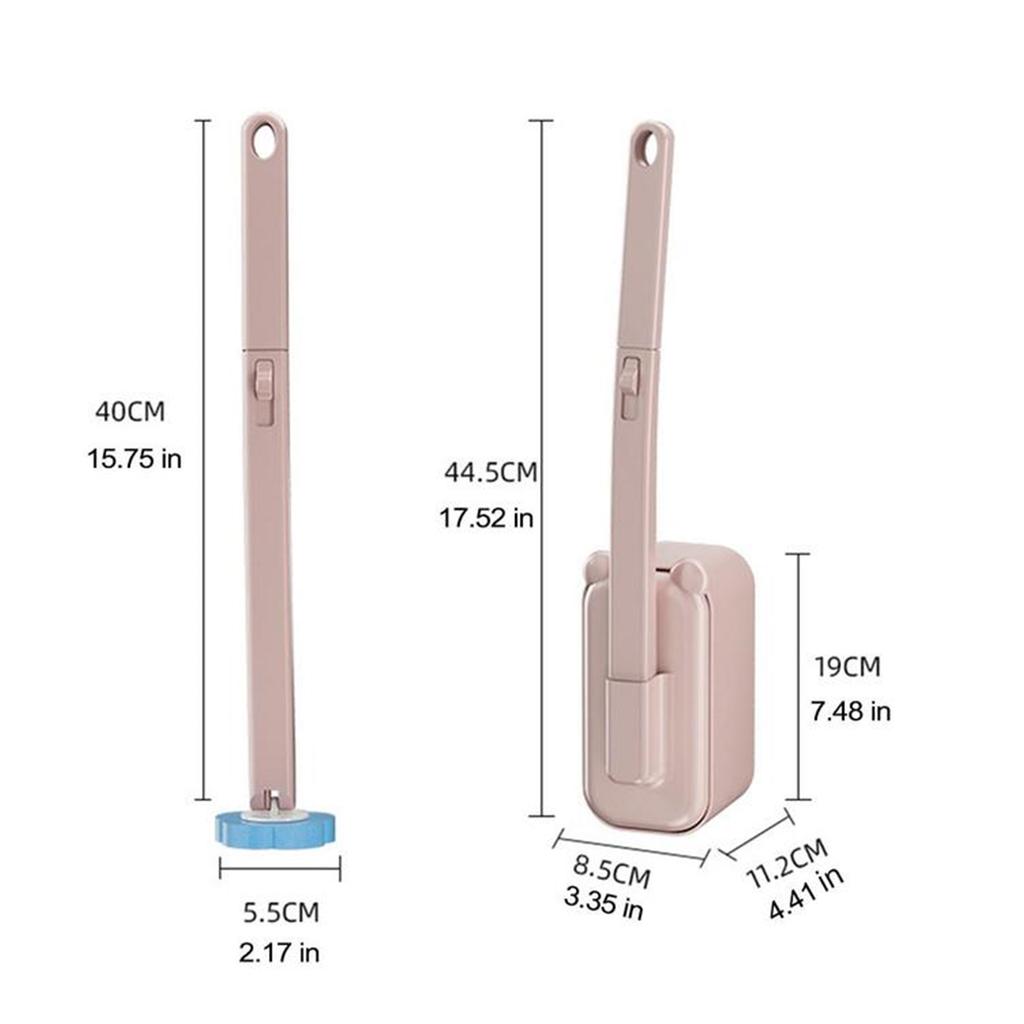 Cleaning Brush Set with 36 Refill Heads and Holder Bathroom Toilet Bowl Cleaner Wand with Long Handle for Deep Cleansing