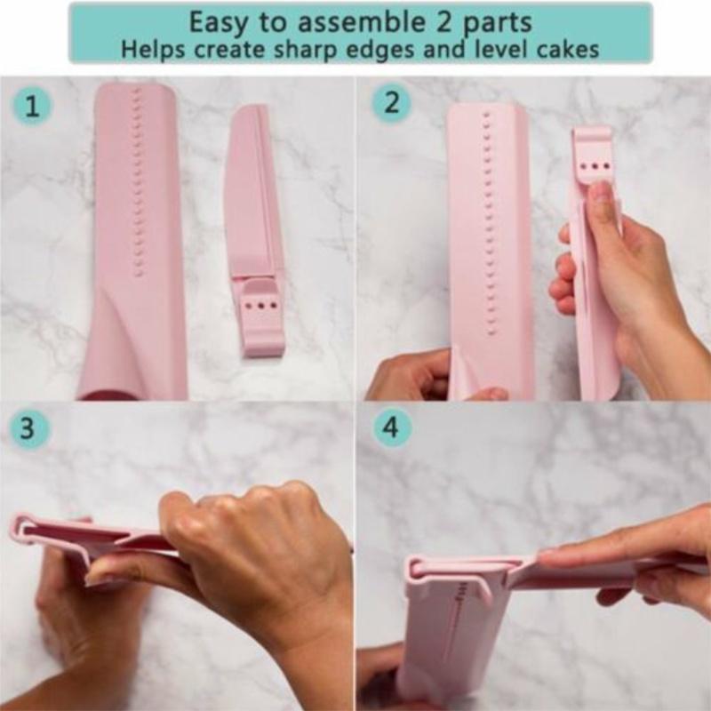 Versatile Adjustable Fondant Cake Scraper With Smooth Edges For Perfect Icing Application