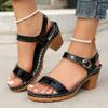 Fashion Braided Chunky Heeled Sandals for Women 2025 Summer Ankle Strap Platform Sandles Woman Casual Weaving Gladiator Sandalias Mujer