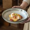 Retro Bowl Household Ceramic Noodle Bowl Tableware Open Bowl Japanese Round Vegetable Bowl Soup Bowl Restaurant Hotel Commercial