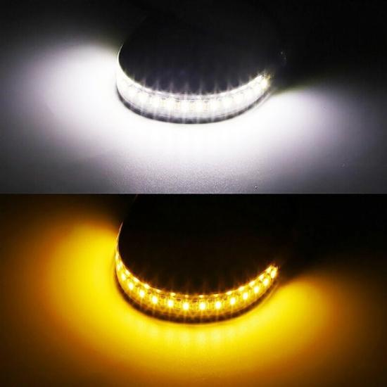 White/Amber Switchback LED Fork Turn Signal DRL Light Strips For Motorcycle 2x