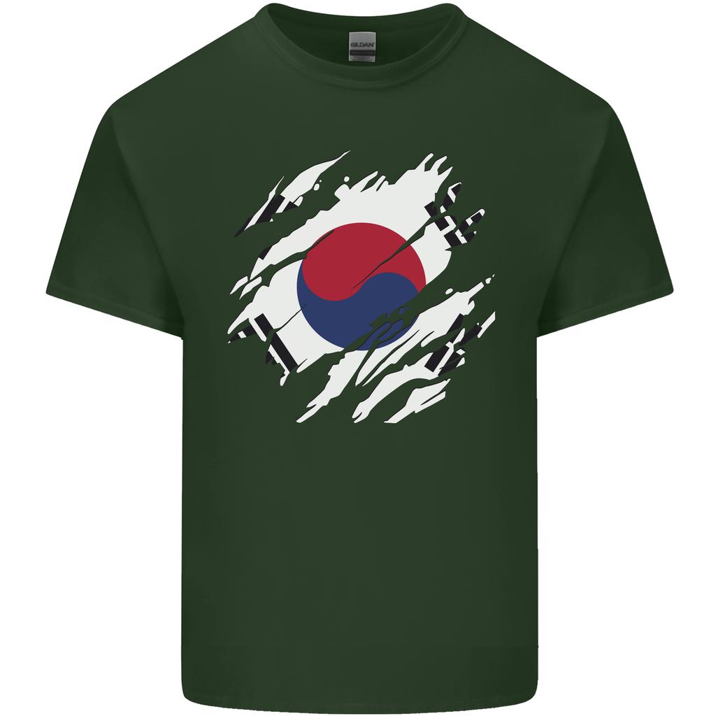 Torn South Korea Flag Korean Day Football Unisexs Light Cotton TShirt