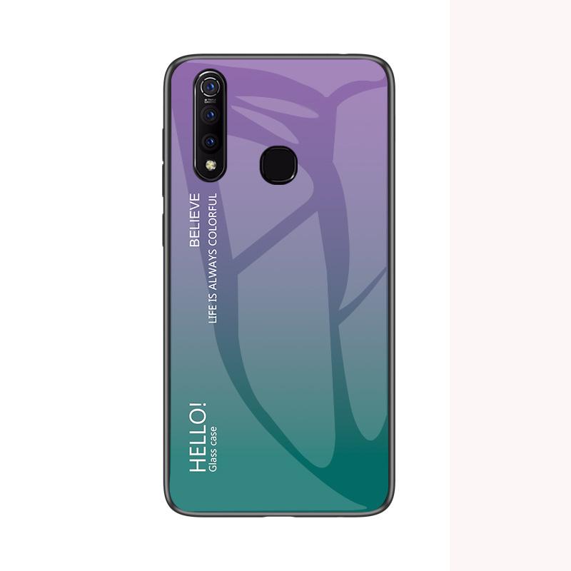 For VIVO Z5X Case Fashion Hard Tempered Glass Luxury Gradient Protective Back Cover Case For Vivo Z5x Z5 X Vivoz5x Phone Shell