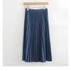 Jupe plissée trapèze élégante pour femmes, longue, décontractée, taille haute, Maxi, printemps été