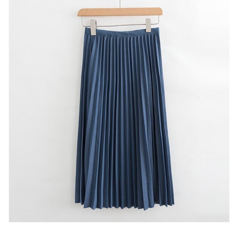 Jupe plissée trapèze élégante pour femmes, longue, décontractée, taille haute, Maxi, printemps été
