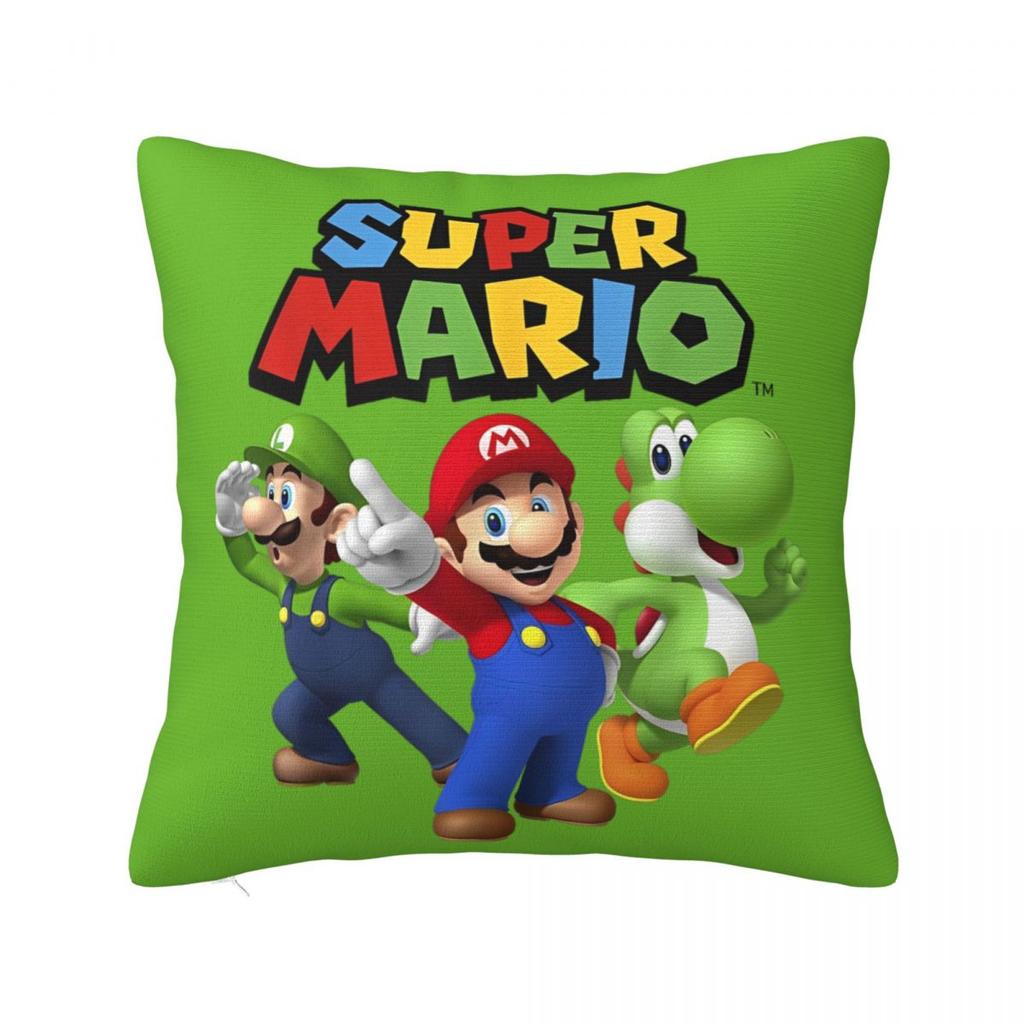Marios Game Cartoon Pillow Case Cushion Cover Creative Polyester Decor Pillowcase for Seat 18"