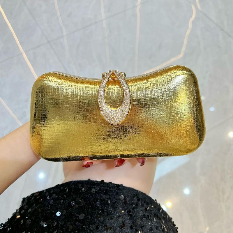 Hand-held Designer Bag, Fashionable Evening Bag, Bag with Rhinestones, Crossbody Bag with Chain Strap