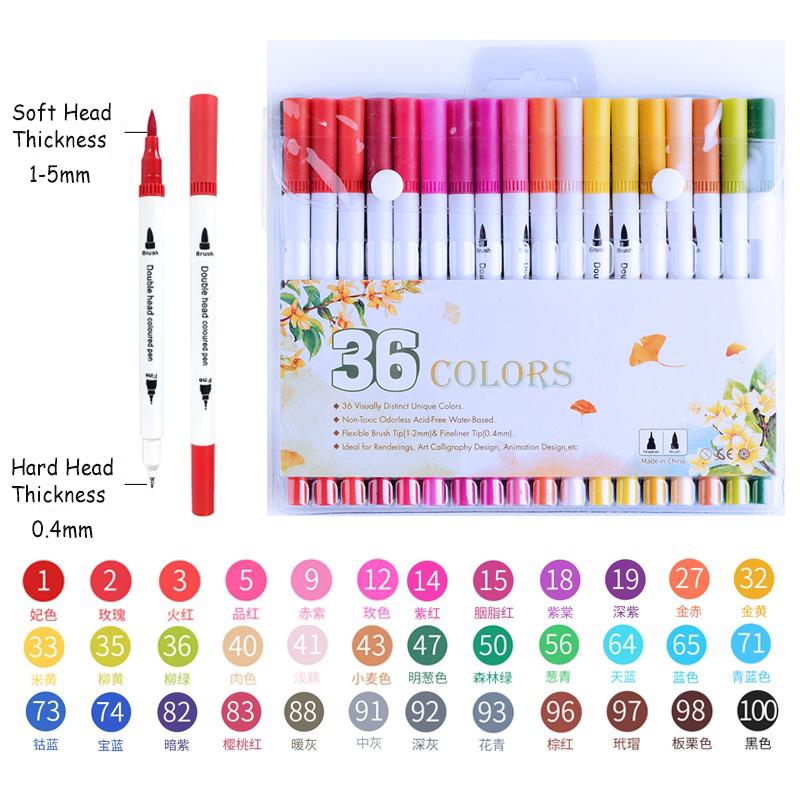 24/48/60/80/100 Colors Double-Head Washable Color Marker Set Art Supplies for Artist Korean Stationery School Supplies