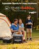 Portable Power Station, 2400W Portable Solar Generator with 2PCS * 200W Foldable Solar Panels, 2160Wh Expandable LiFePO4 Battery Backup with 10 Output