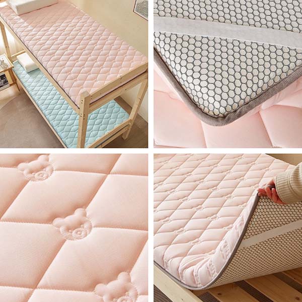 WTEMPO Solid Color Soft Pad Mattress Household Smoothy Foldable Mattress Non-deformable Bedding Student Dormitory Rental House Floor Thick Mats