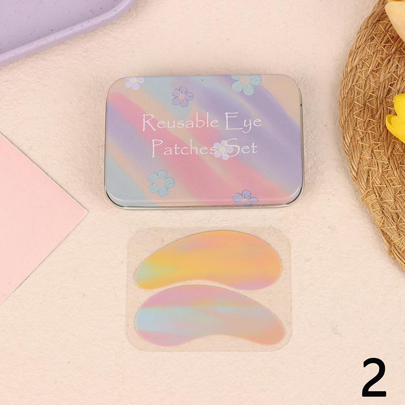 Reusable 1Pair Eye Pads With Massage Stick Silicone Lash Lift Eyelash Extension Hydrogel Patches Under Eye Gel Patch Makeup Tool