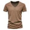 100 % Baumwolle Herren T-Shirt V-Ausschnitt Modedesign Slim Fit Soild T-Shirts Herrenoberteile T-Shirts Kurzarm T-Shirt für Männer