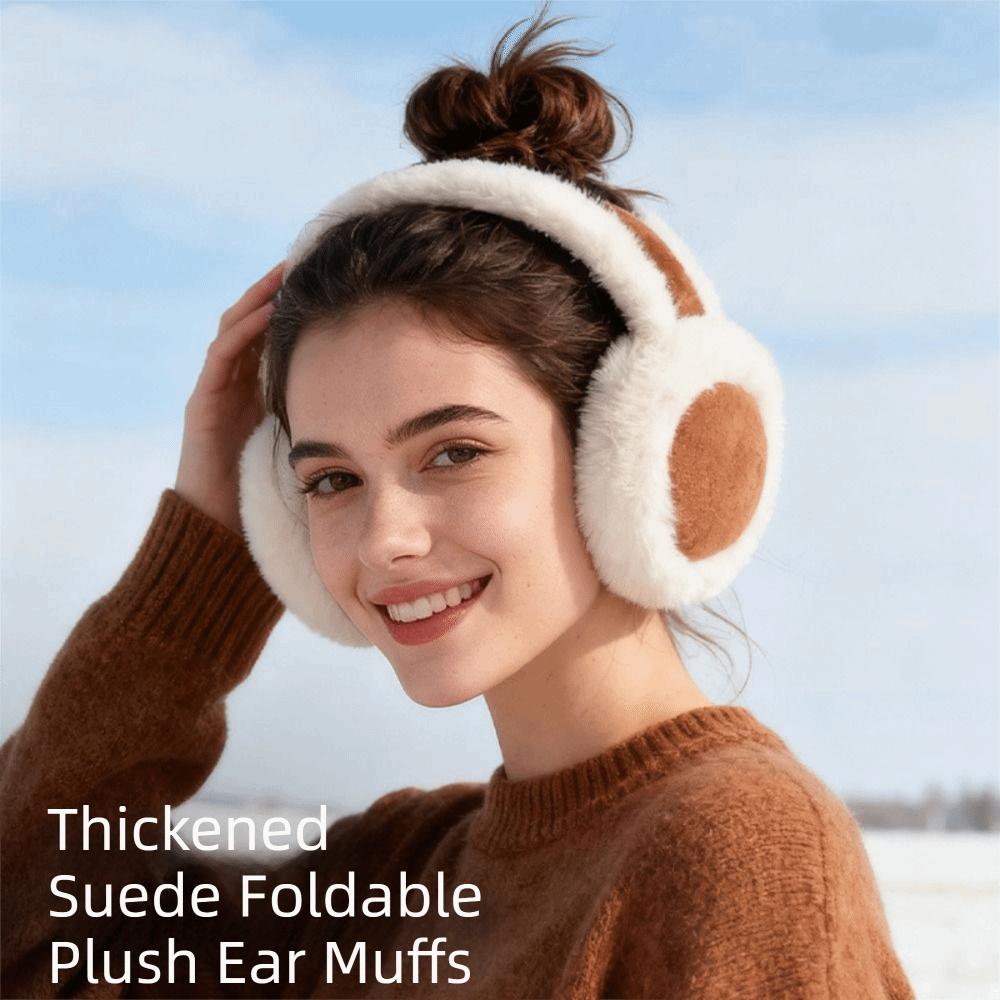 Folding Suede Earmuffs Solid Color Ear Muffs Fashion Foldable Ear Cover  Men