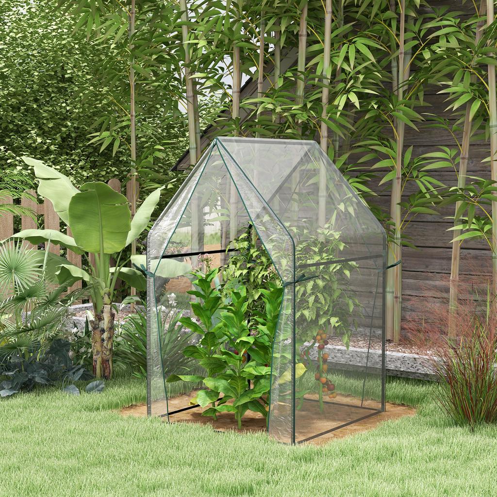 Greenhouse Cold Frame Hothouse, 90 cm x 90 cm x 145 cm, Transparent + Black