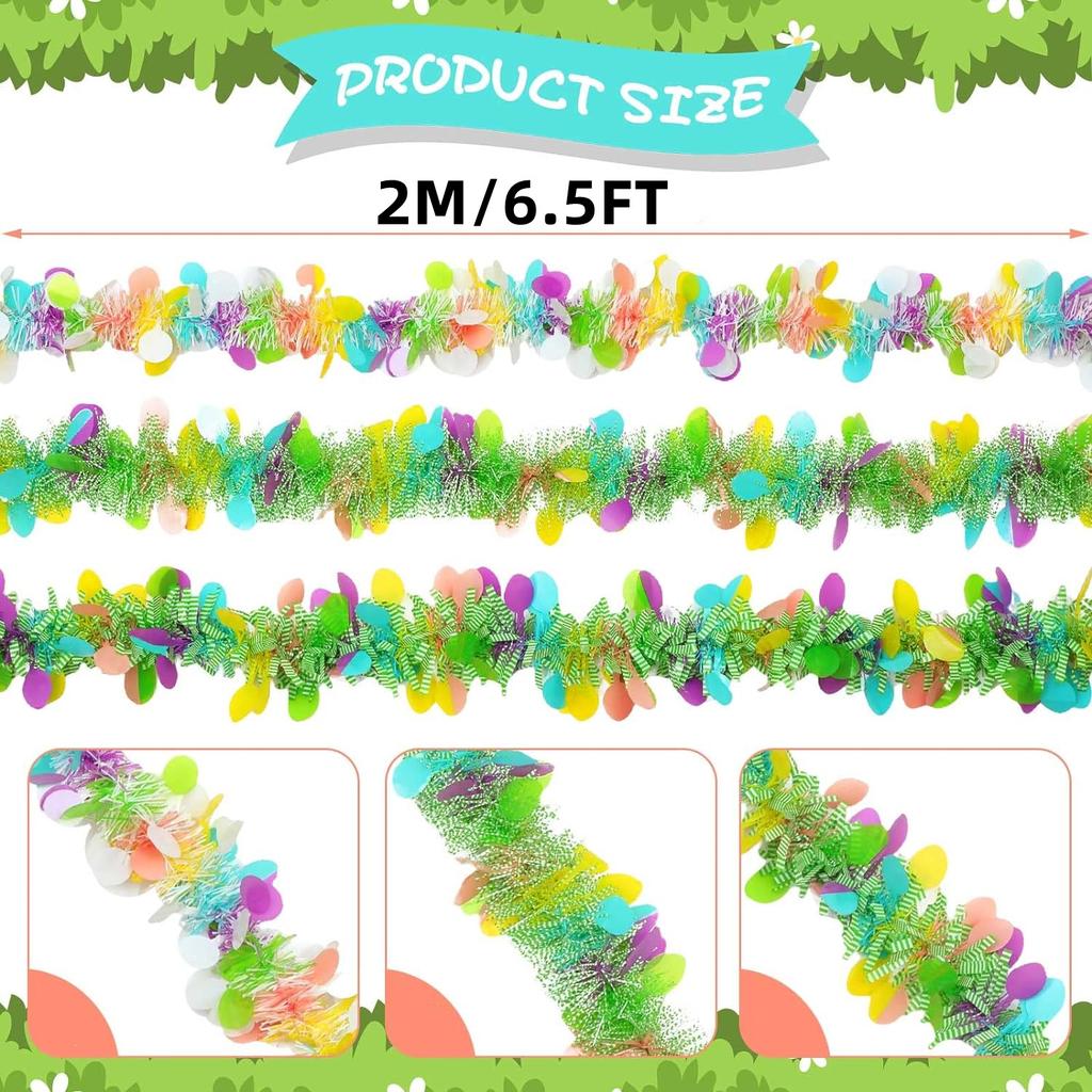 2M Easter Stripe Color Strip DIY Wreath Craft Decoration Birthday Ribbon Hanging Decoration Children's Gift Home Party tools